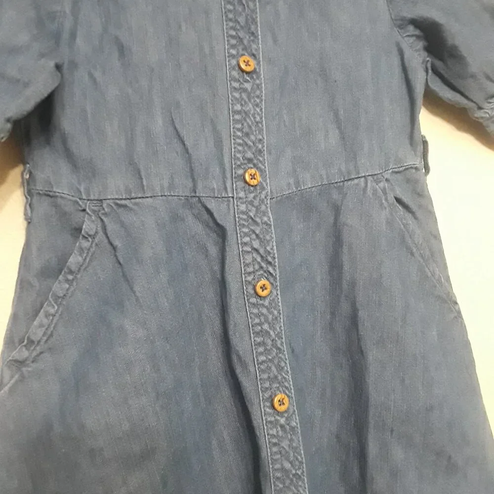 Blue Denim Button-Up Dress